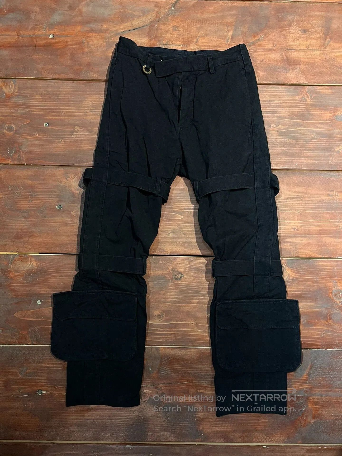 SOSHIOTSUKI Soshi Otsuki Black Pocket Cargo Pants. Size US 44 / EU 60 - 1 Thumbnail