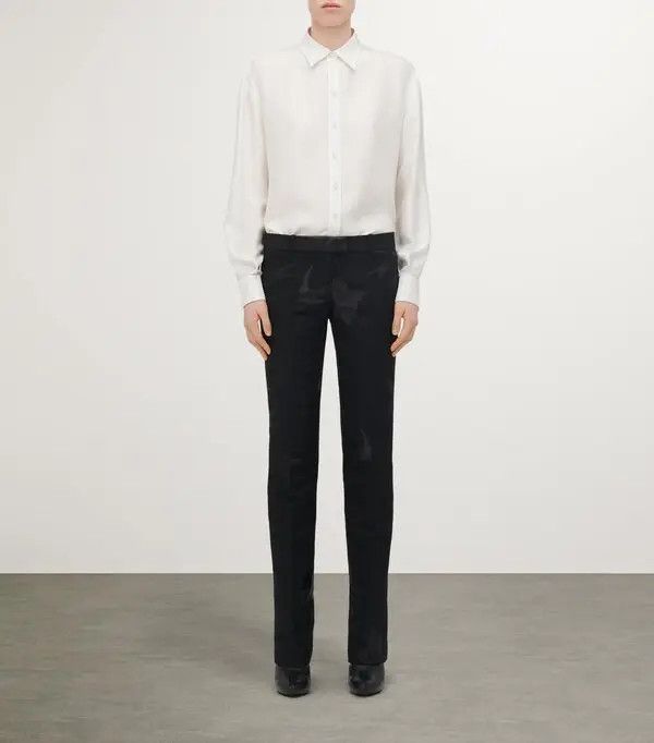 Alexander McQueen o1srvl11e0326 Low-Waisted Cigarette Trousers in Black Size US 34 / EU 50 - 4 Thumbnail
