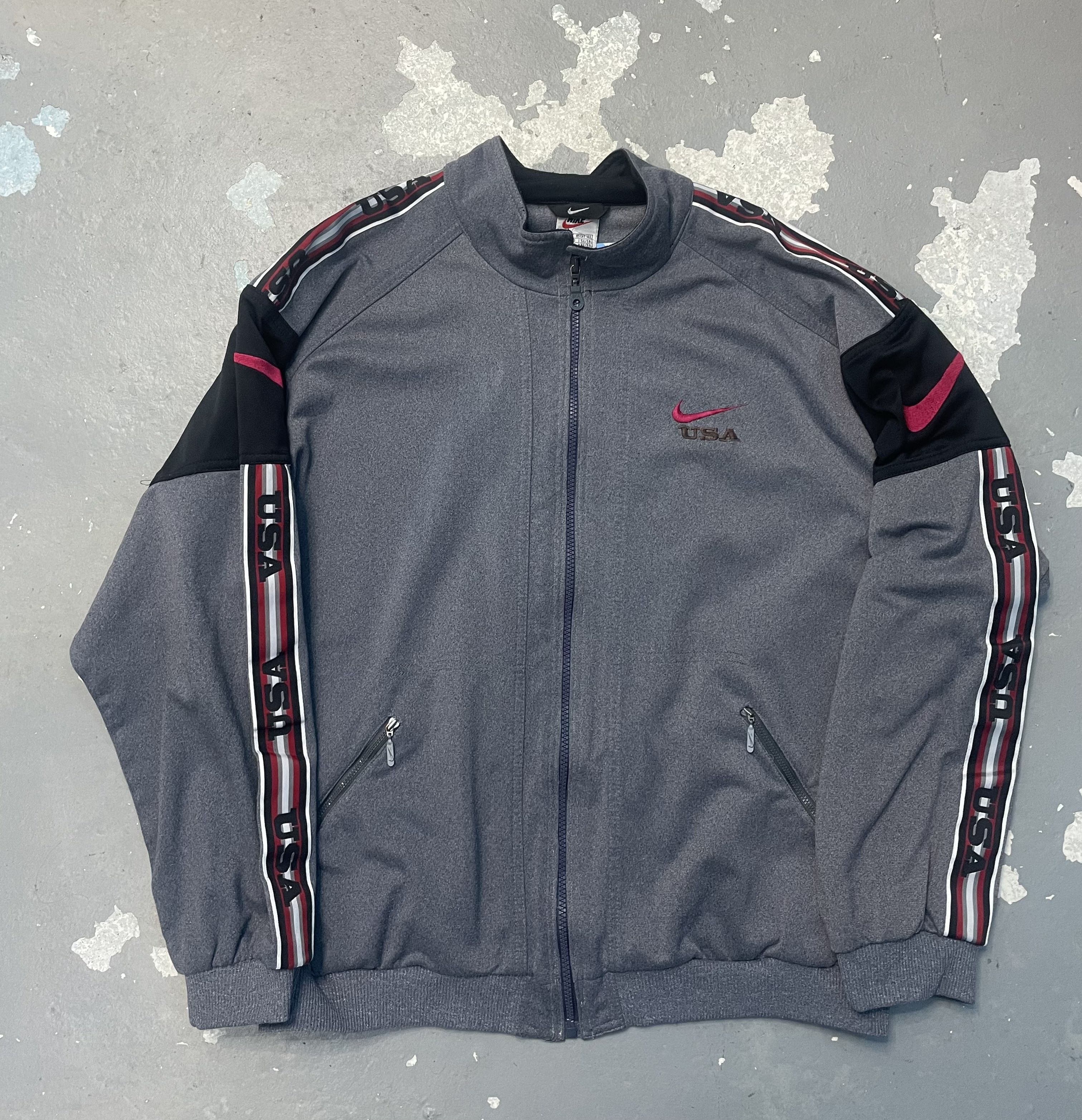 Nike Nike USA Track Jacket Gray Swoosh Large Size US L / EU 52-54 / 3 - 1 Thumbnail