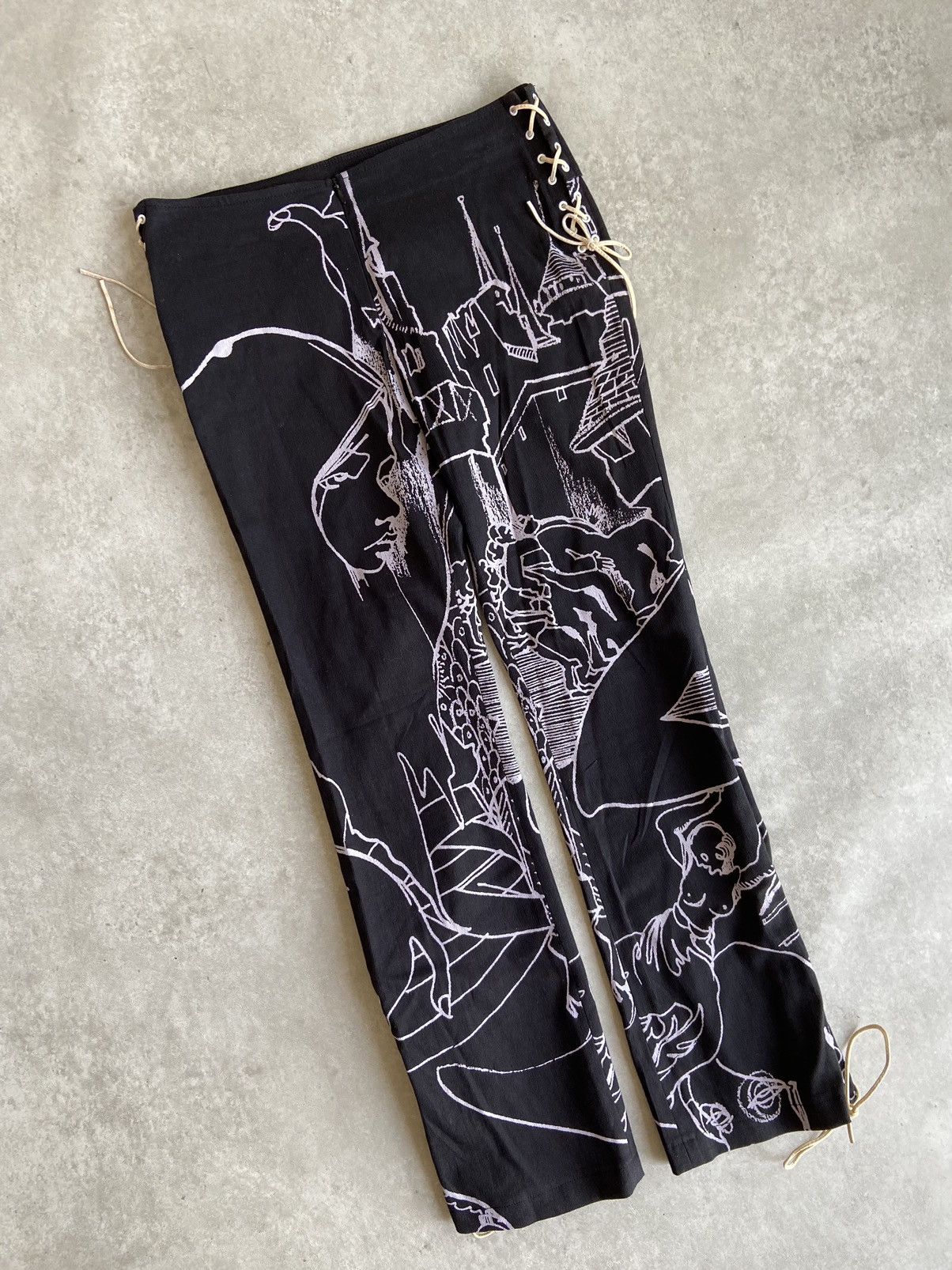 Designer × If Six Was Nine × Le Grande Bleu (L.G.B.) Misshato Japanese Art Printed Pants Size US 28 / EU 44 - 7 Thumbnail