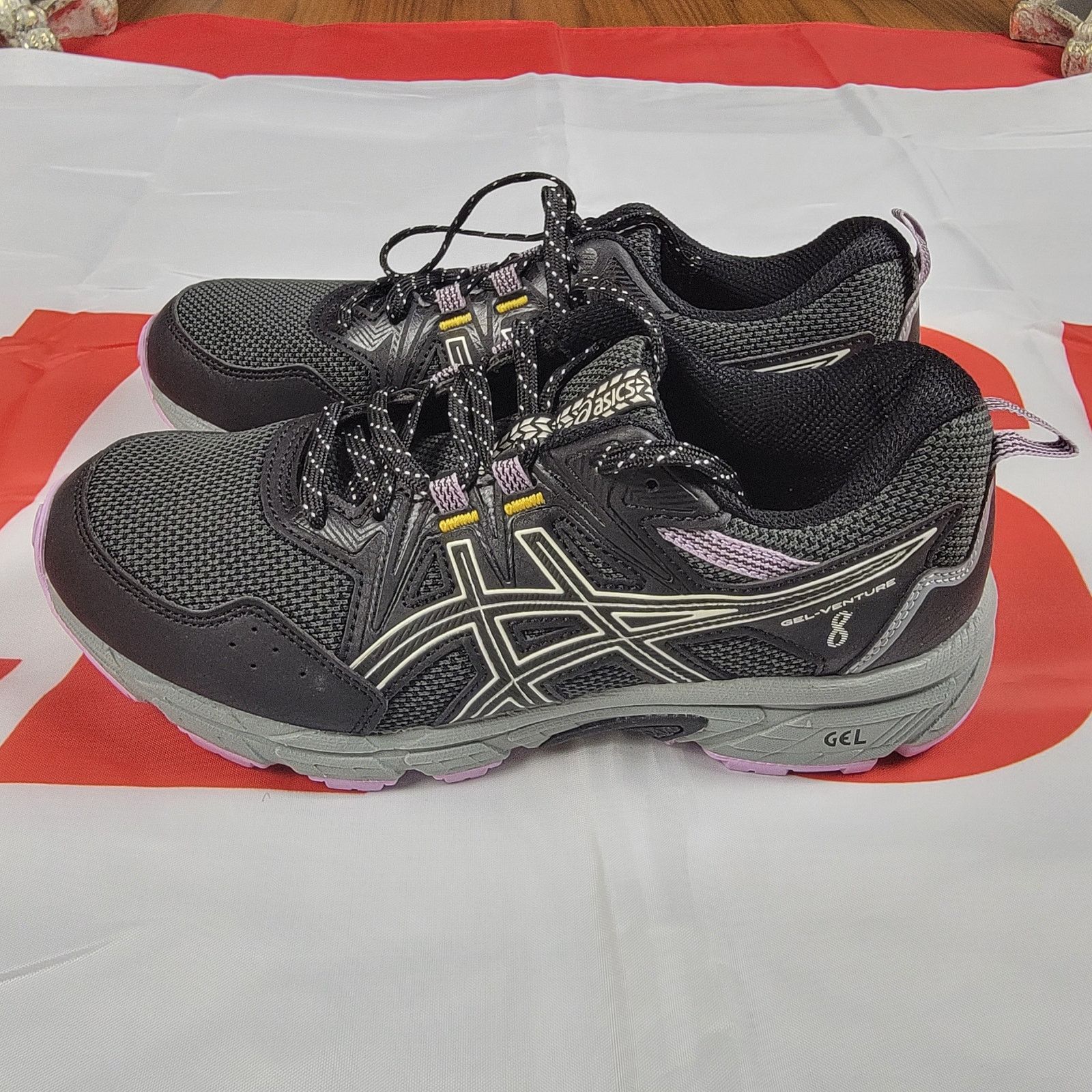 Asics ASICS Wmns Gel Venture 8 Wide Black Ivory Sz 9 1012A706(79) Size US 9 / IT 39 - 2 Thumbnail