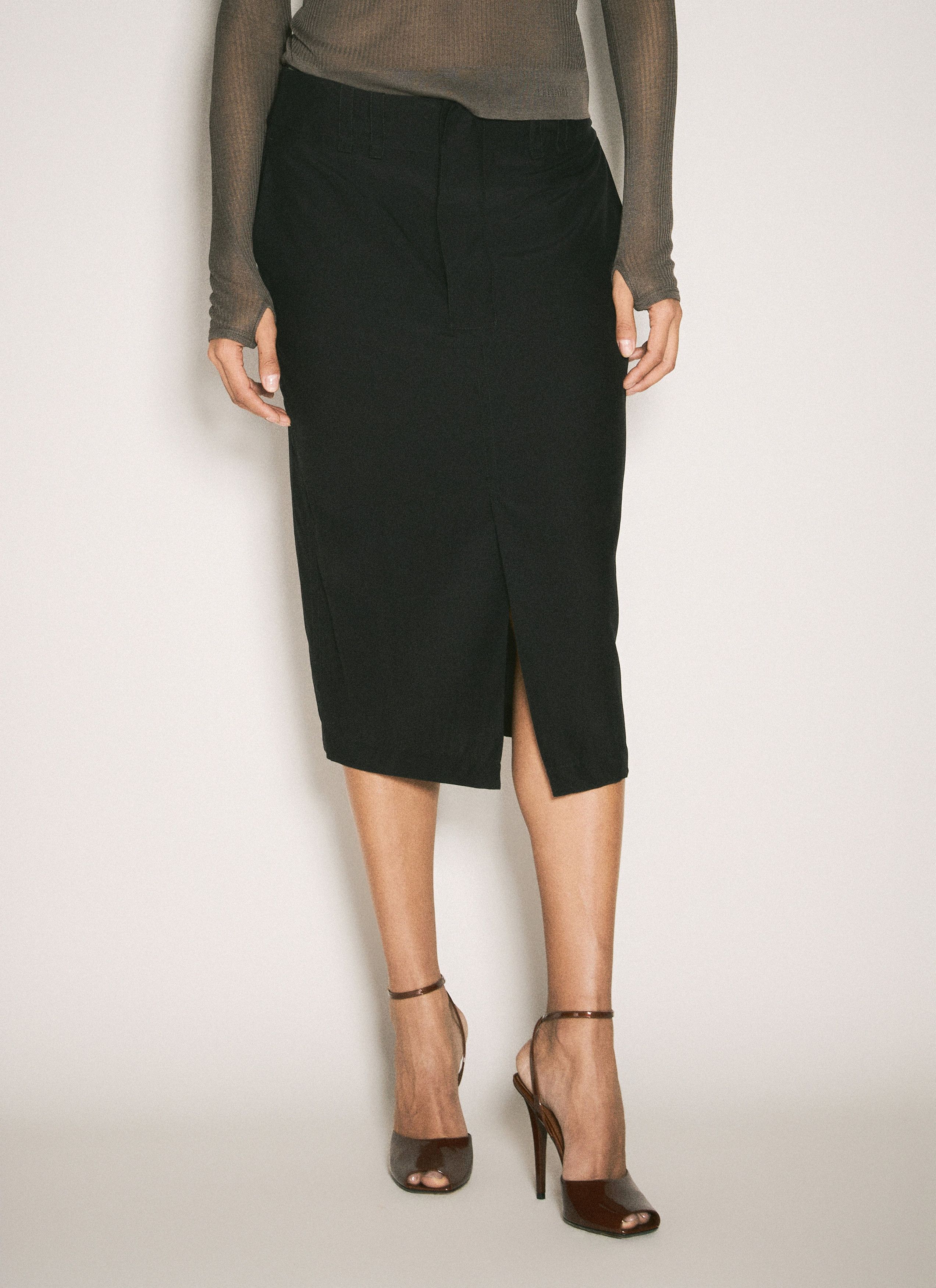 Saint Laurent Paris Silk Pencil Skirt Size 34" / US 12 / IT 48 - 1 Thumbnail