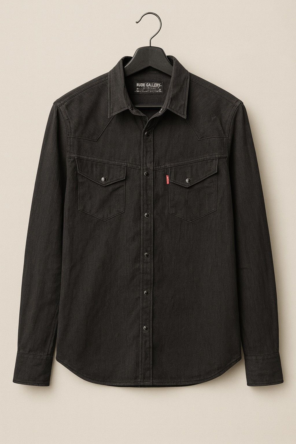 RUDE GALLERY Rude Gallery Japan Black Denim Western Shirt Casual Workwear Size US S / EU 44-46 / 1 - 1 Thumbnail