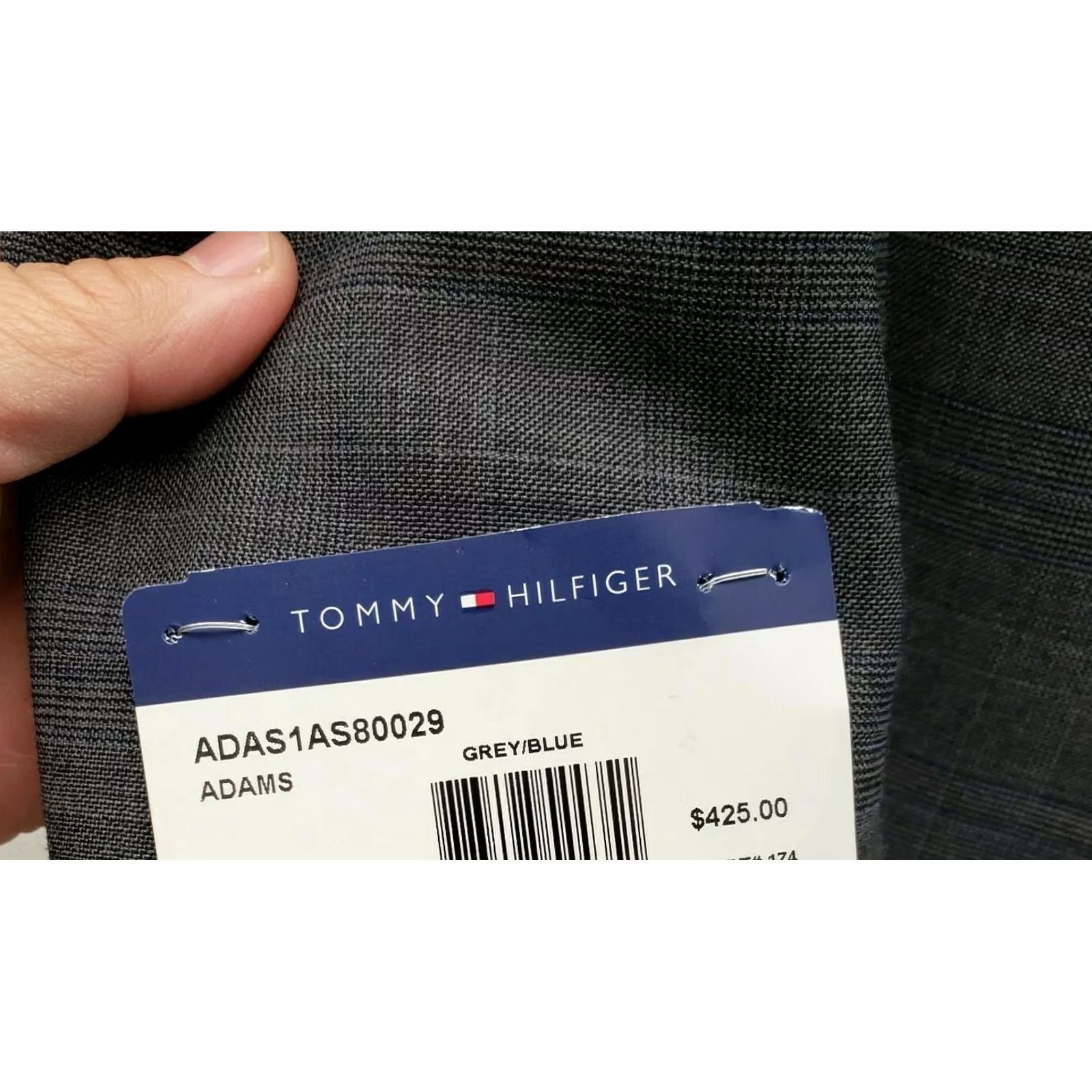 Tommy Hilfiger Tommy Hilfiger Blazer Men 38R Wool/Poly/Spandex Gray/Blue Stretch Notch Lapel Single-Breasted Check 38R Mens Regular Jacket Blazer Size 38R - 7 Thumbnail