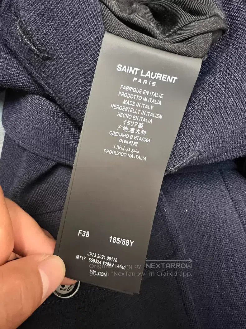 Saint Laurent Paris Saint Laurent Paris Navy Blue Extra-Long Single-Breasted B Size XS / US 0-2 / IT 36-38 - 5 Thumbnail