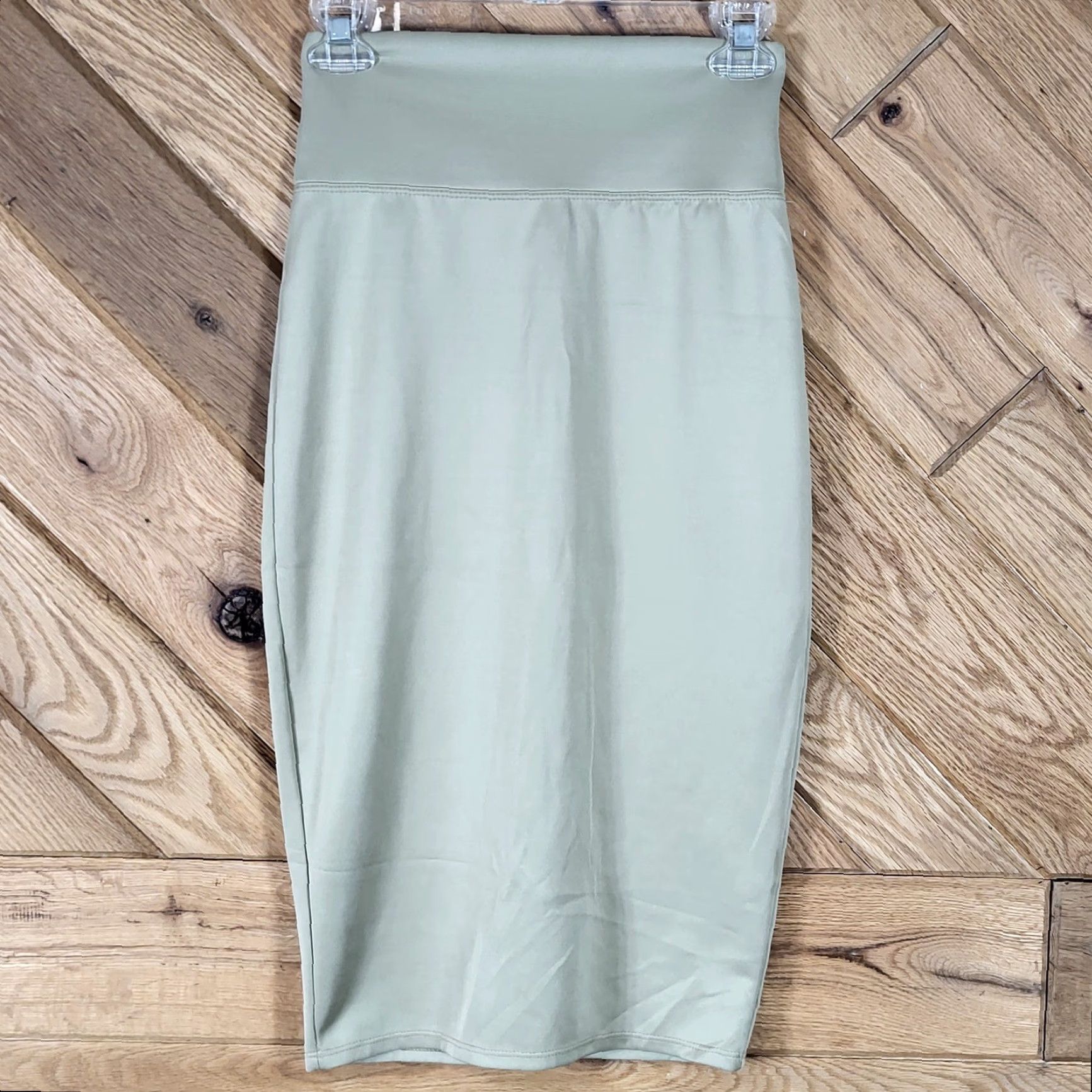 Vintage Derek Heart Pencil Skirt Womens Size M Tan/Sand High Waist Midi Back Slit Skirt Size 32" / US 10 / IT 46 - 2 Thumbnail