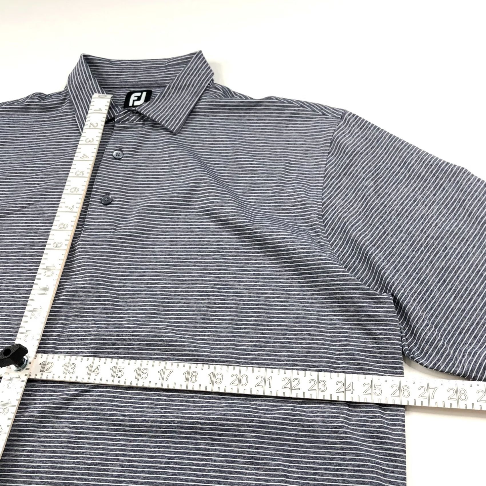 Footjoy FootJoy FJ XXL Mens Golf SS Stretch Button Polo Striped Shirt Gray MINT Size US XXL / EU 58 / 5 - 4 Thumbnail