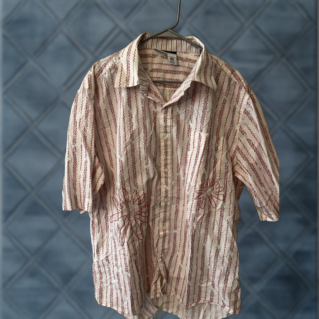 Rocawear VINTAGE Rocawear Mens Shirt 2XL White Red Striped Button-Up Casual Short Sleeve Collared Button-Down Mens Size US XXL / EU 58 / 5 - 1 Thumbnail