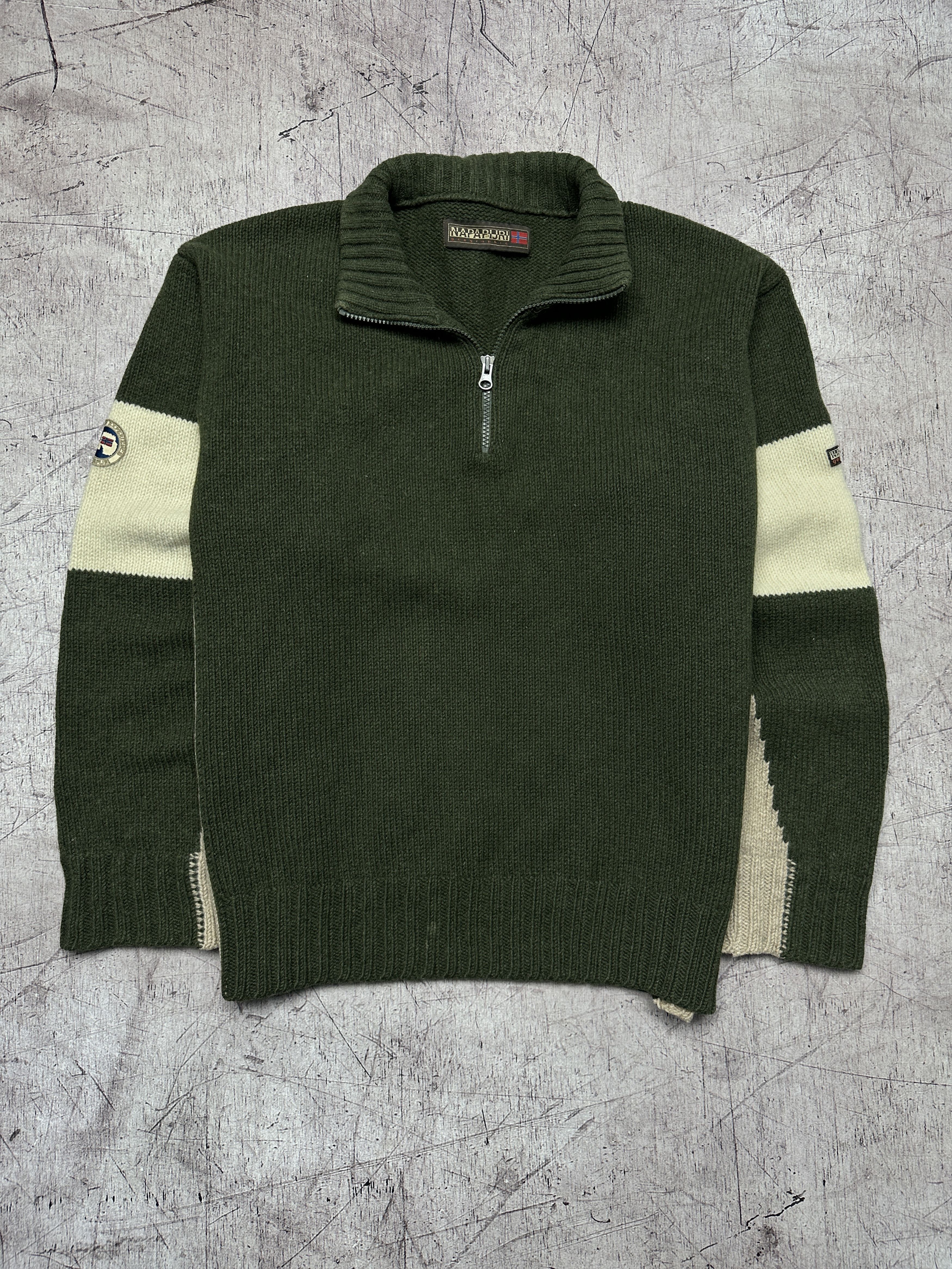 Napapijri Vintage Mens 1\4 Zip Wool Knit Sweater