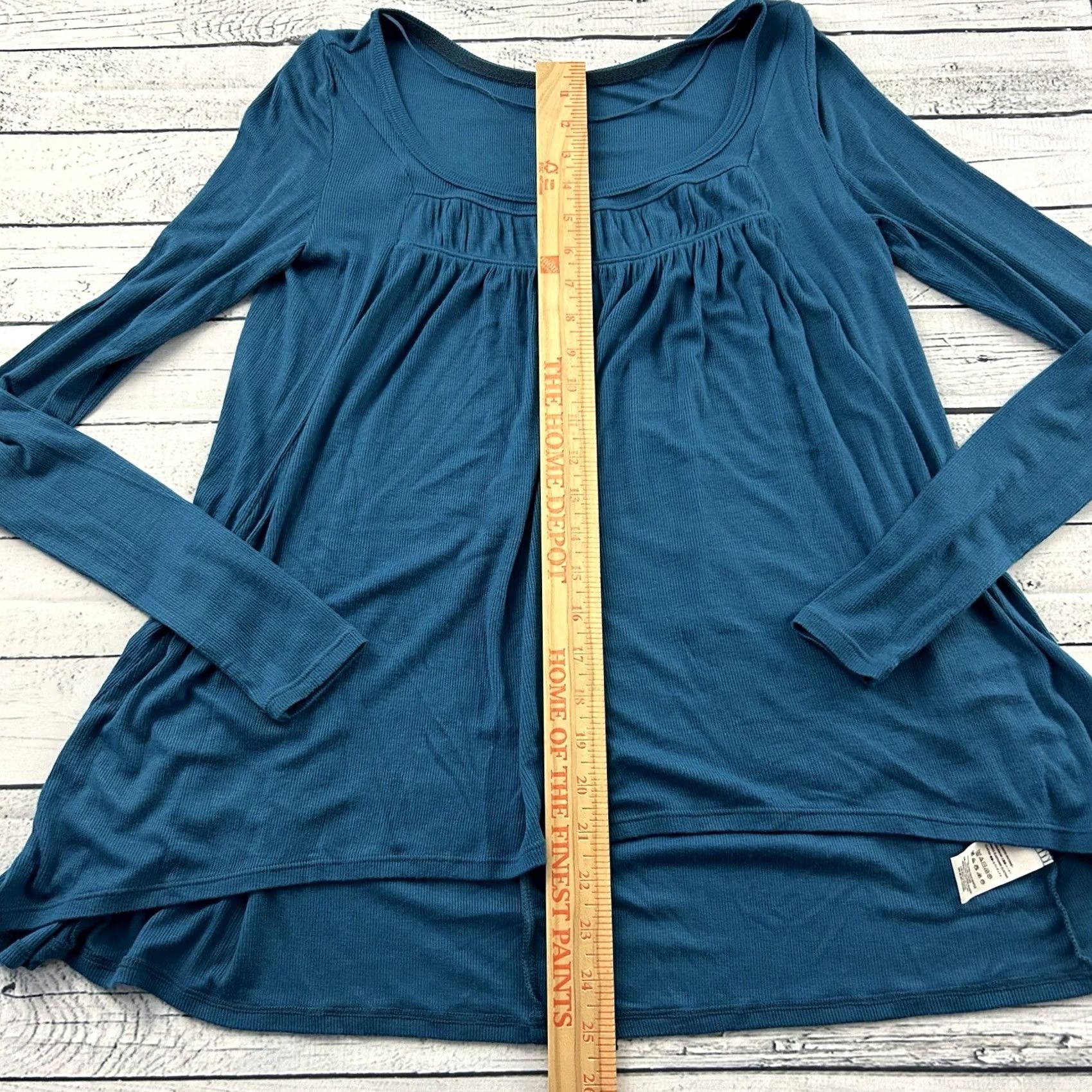 Vintage We The Free Long Sleeve Ribbed Flowy Tunic Top XS Blue Women’s Button-Up Shirt Size XS / US 0-2 / IT 36-38 - 3 Thumbnail