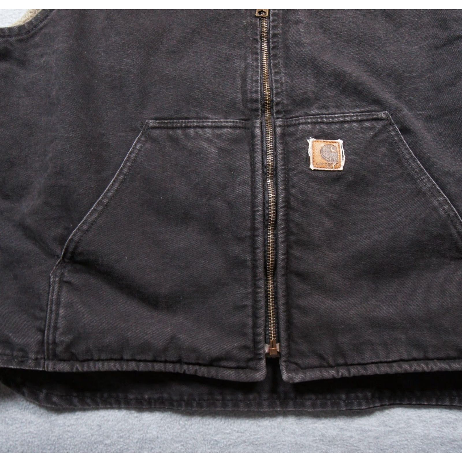 Carhartt VINTAGE Carhartt Jacket Mens XL Black Vest Sherpa Fleece Lined Canvas Workwear Adult Size US XL / EU 56 / 4 - 3 Thumbnail