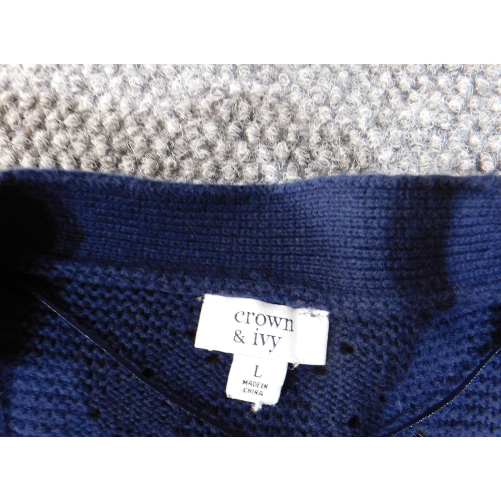 Vintage Crown & Ivy Cardigan Sweater L Blue Knit Cotton Button Up Raglan Sleeve Womens Casual Stretch Regular Size Size L / US 10 / IT 46 - 5 Thumbnail