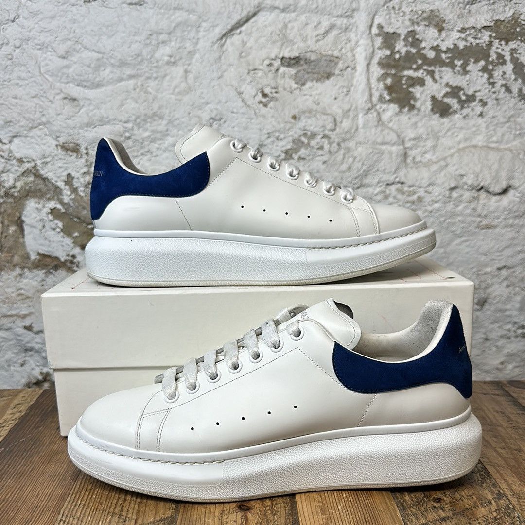 image of Alexander Mcqueen Oversized Blue Tab Sneaker Size 12 in White, Men's