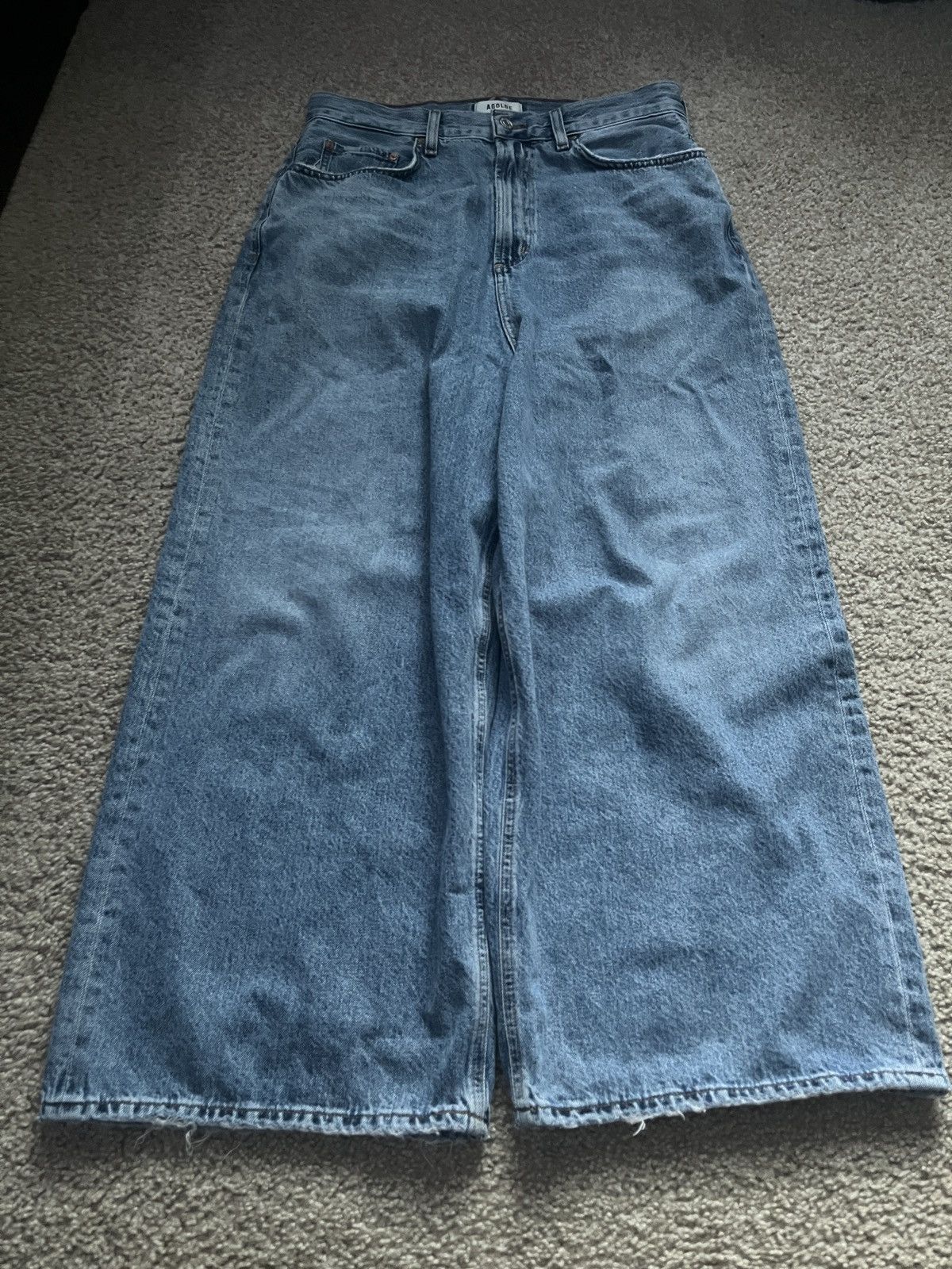 image of Agolde Baggy Wide Leg Jeans in Blue, Men's (Size 28)
