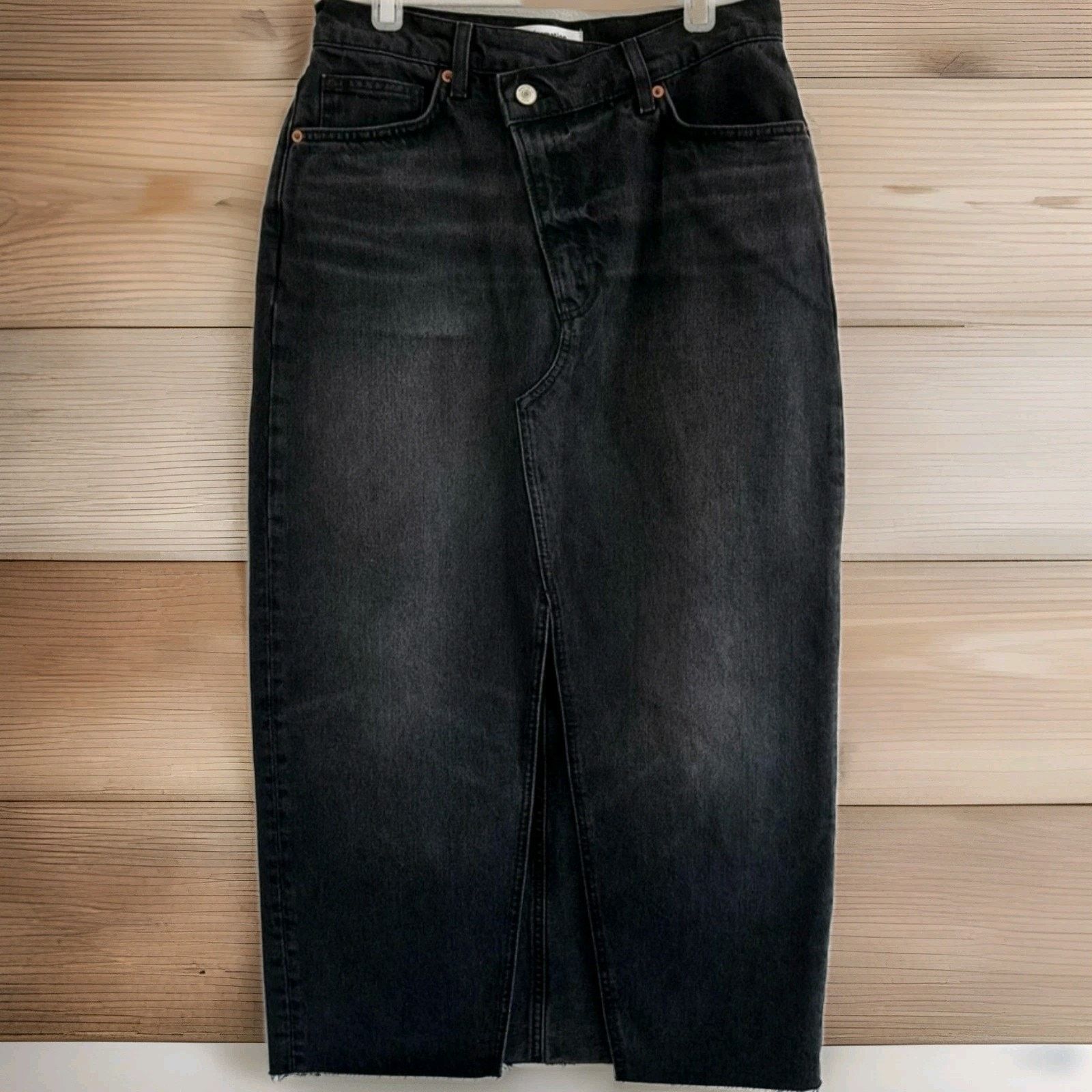 Reformation Reformation Nila Long Denim Maxi High Slit High Waist Galway Size 29" - 1 Thumbnail