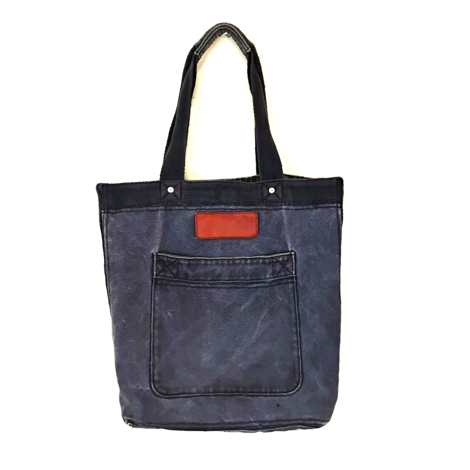 Abercrombie & Fitch VINTAGE Abercrombie & Fitch Tote Bag Square Reversible Canvas Blue 16x15 Women Medium Blue Shoulder Strap Bag Size ONE SIZE - 2 Thumbnail