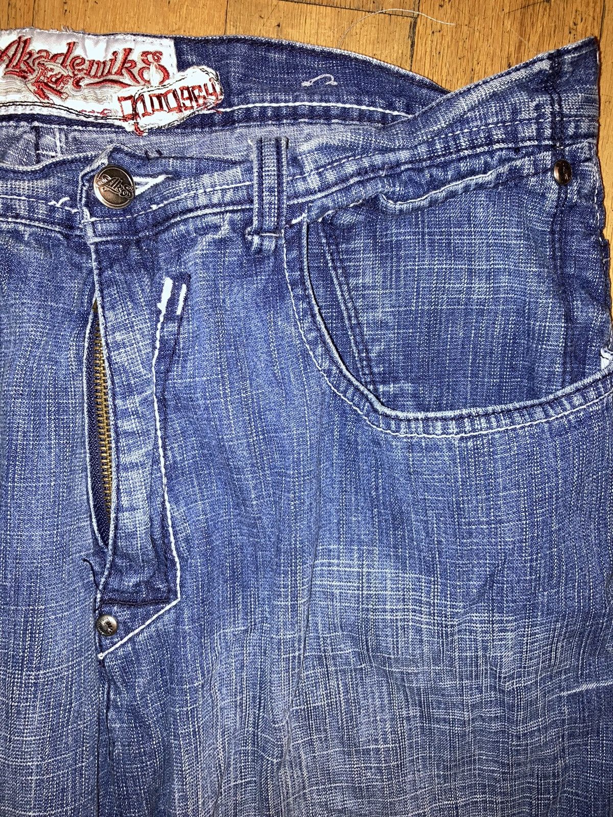 Akademiks × Vintage VTG Y2K AKADEMIKS Baggy denim jeans 34x30 Size US 34 / EU 50 - 4 Thumbnail