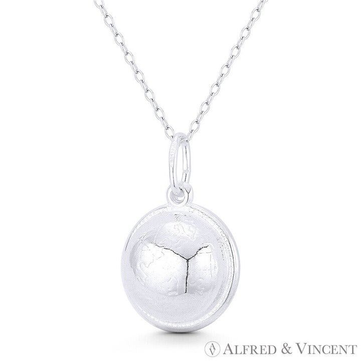 Other Spherical Globe Charm 3D Reversible Sterling Silver Pendant Size ONE SIZE - 1 Preview