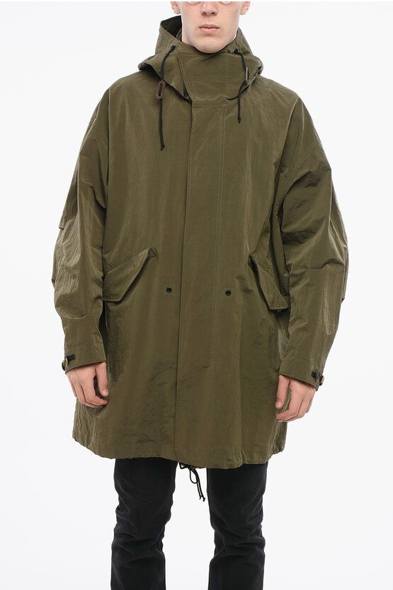 Hooded Nyon Parka with Hidden Closure - Main Image