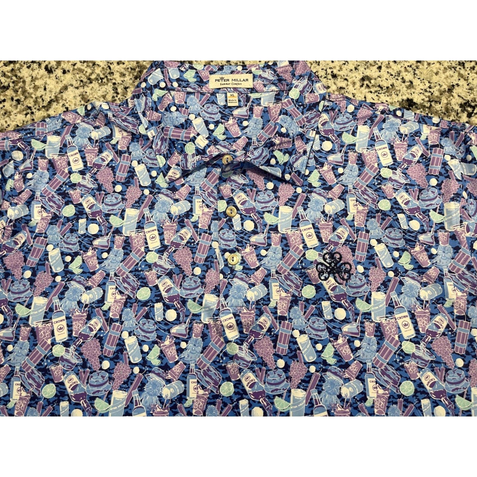 Peter Millar PETER MILLAR Summer Comfort Golf Polo Cocktail Bomb Gopher Purple Sz XL Size US XL / EU 56 / 4 - 4 Thumbnail
