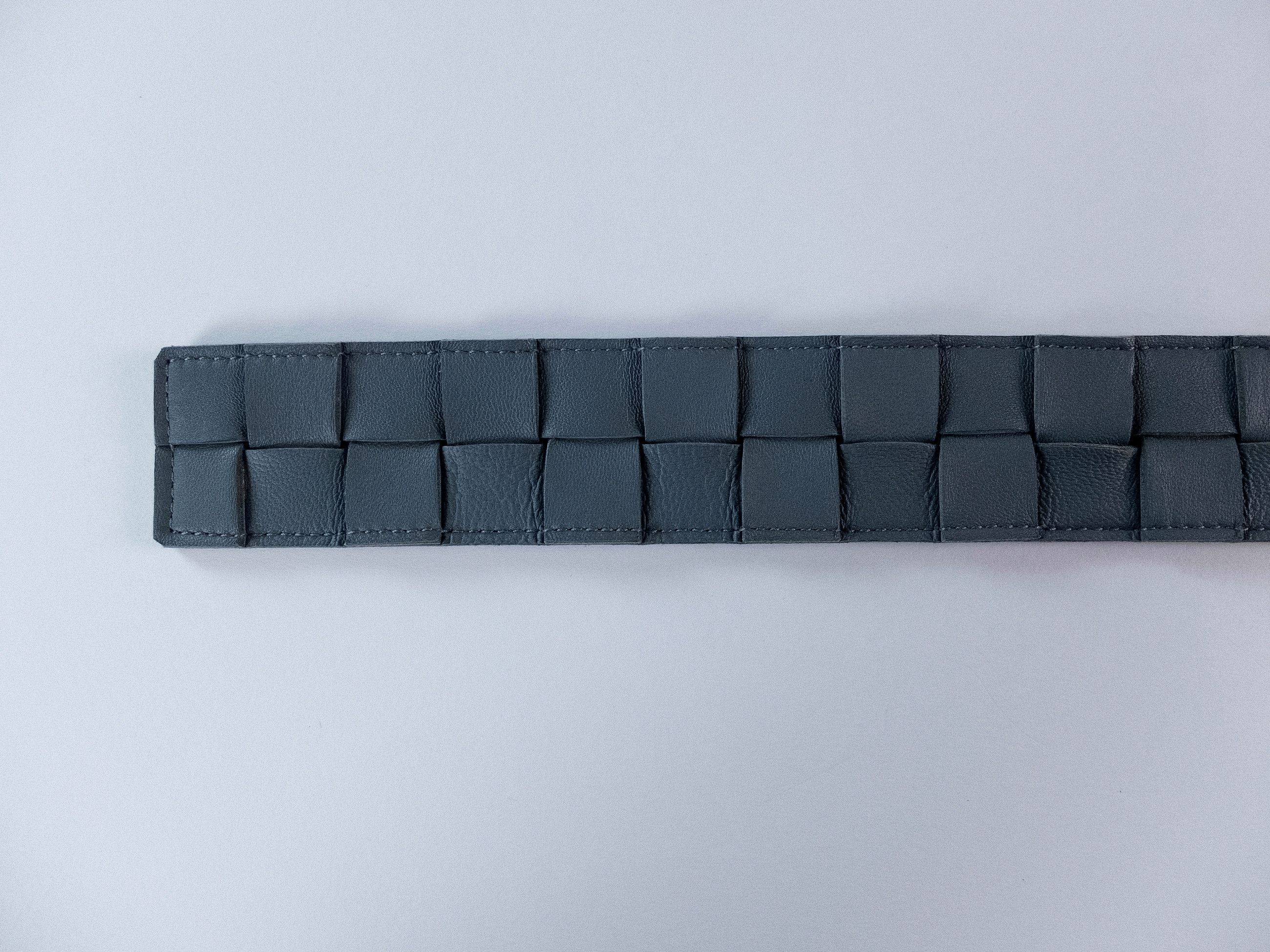 Bottega Veneta BOTTEGA VENETA gray intrecciato leather belt 100 Size 38 - 5 Thumbnail