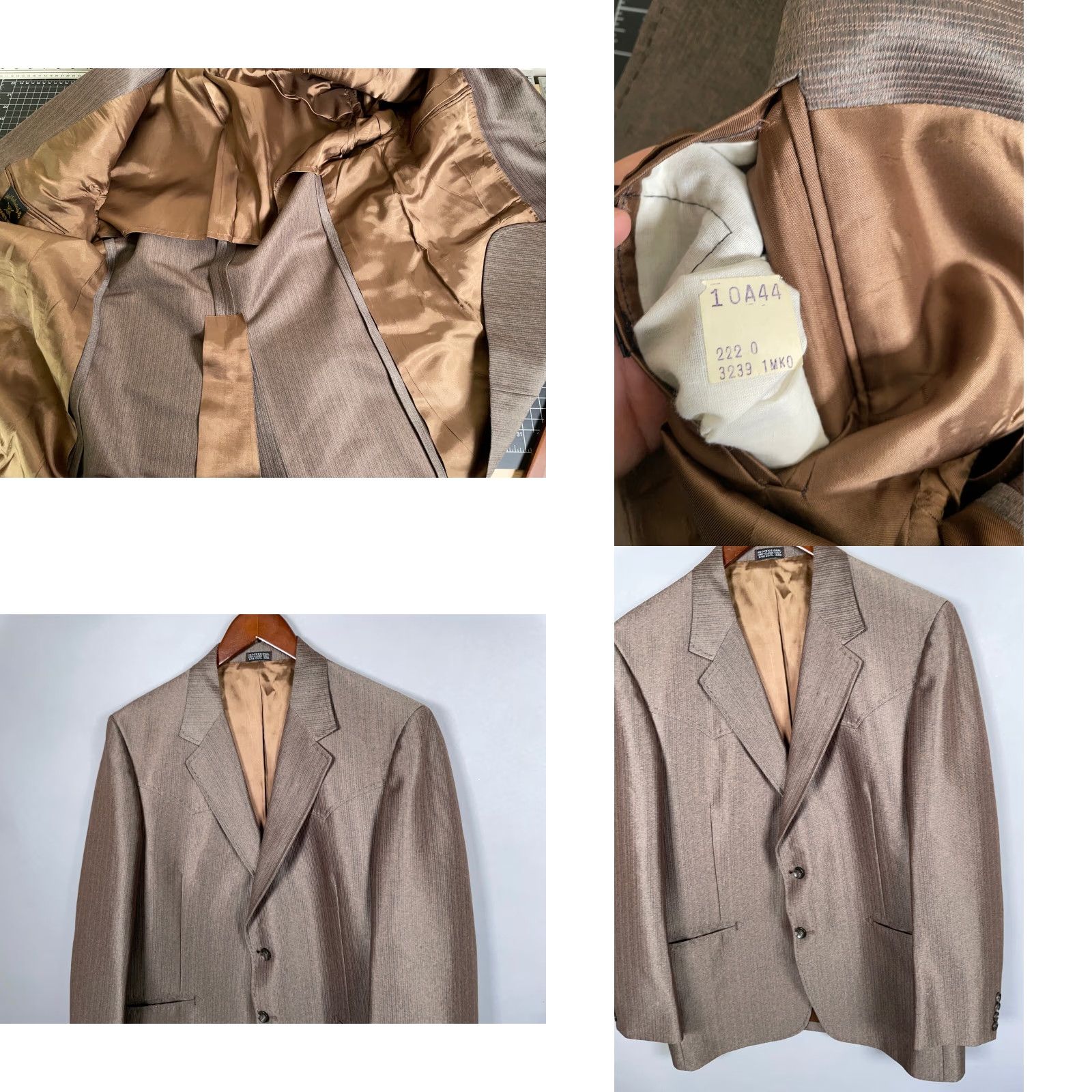 Vintage VINTAGE Western Sport Coat Jacket Men 42 Regular Brown 80s 2 Button Front Darting Rockabilly Size US XS / EU 42 / 0 - 9 Thumbnail