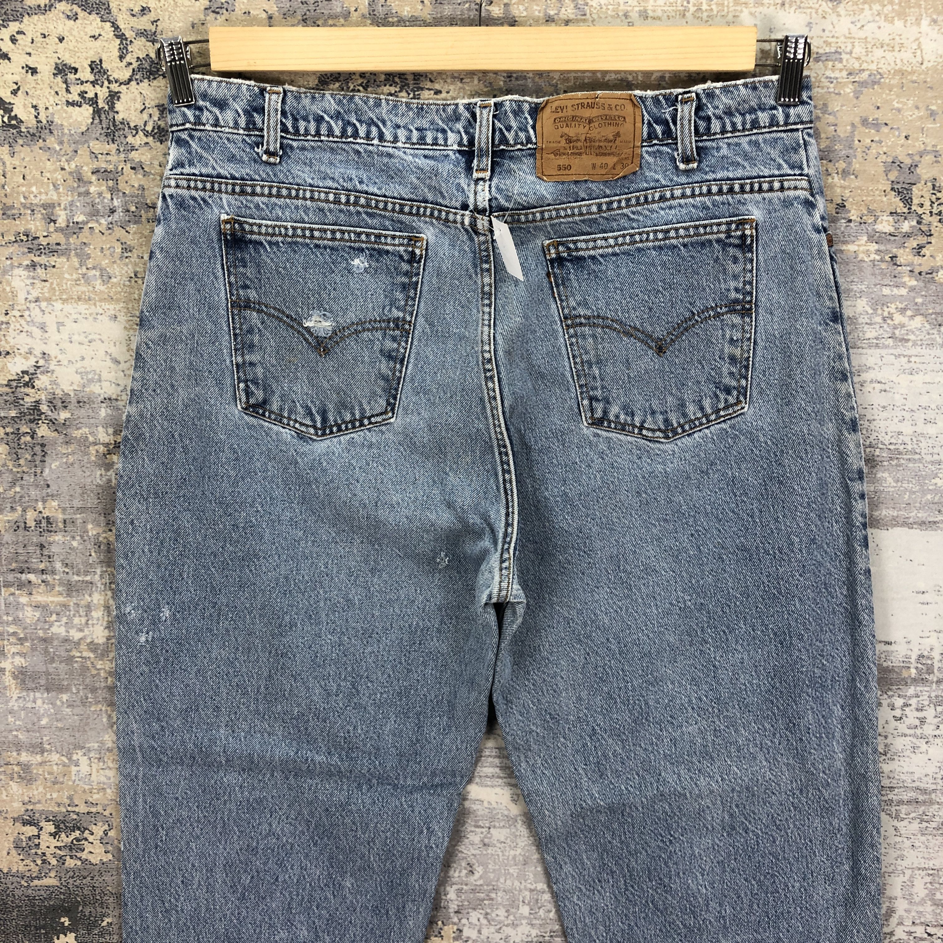 Levi's Vintage 90's Levis Faded Stone Wash Jeans Levis Ripped Denim Size US 38 / EU 54 - 4 Thumbnail