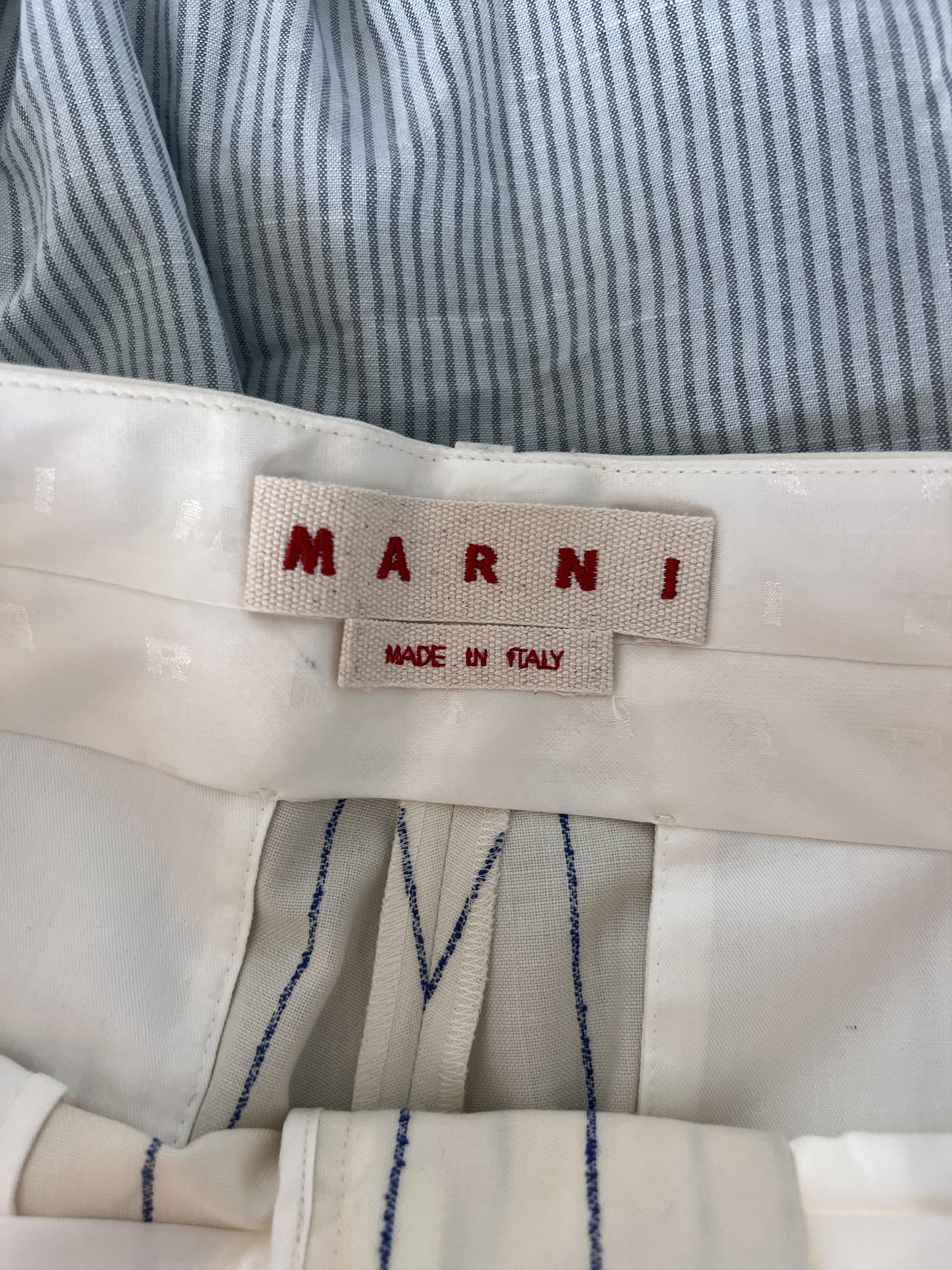 Marni Marni Pinstripe Frayed Mini Shorts in White Size US 32 / EU 48 - 6 Thumbnail