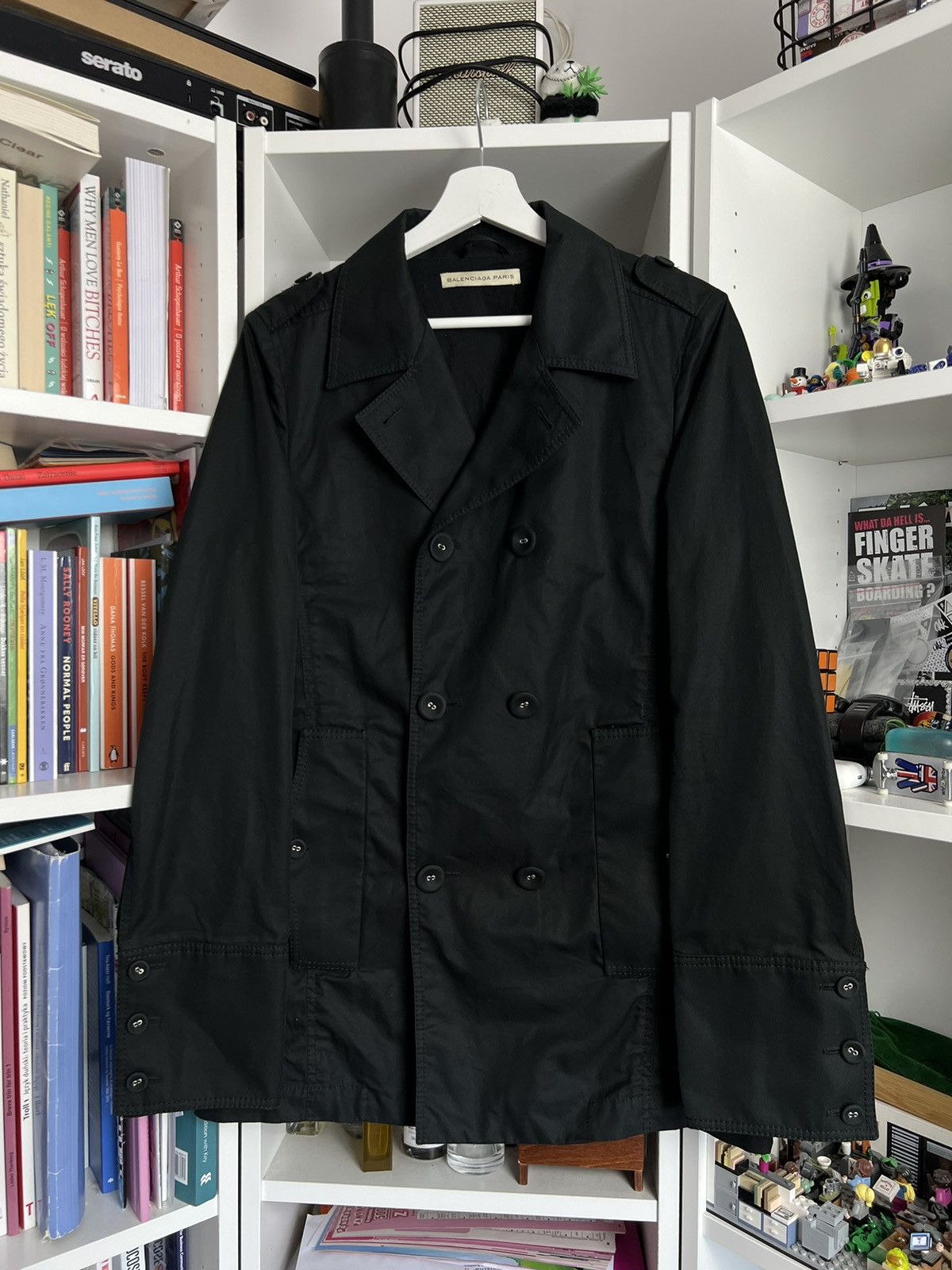 Balenciaga × Designer Balenciaga Paris black cotton coat jacket S designer archive Size S / US 4 / IT 40 - 1 Thumbnail
