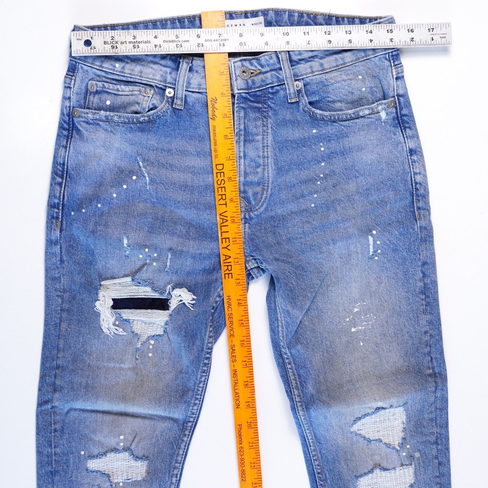 Topman Topman Denim Stretch Skinny Jeans Straight Leg Pants W32 L32 Size US 32 / EU 48 - 2 Thumbnail