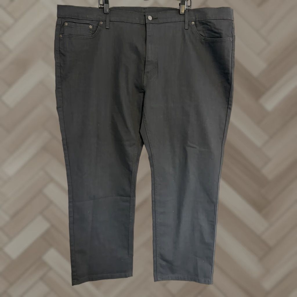 Levi's Levi's 514 Jeans Mens 52x30 Gray Straight Mid Rise Dark Wash Denim 5-Pocket Zip Regular Big & Tall Mens Jeans Size US 36 / EU 52 - 1 Thumbnail