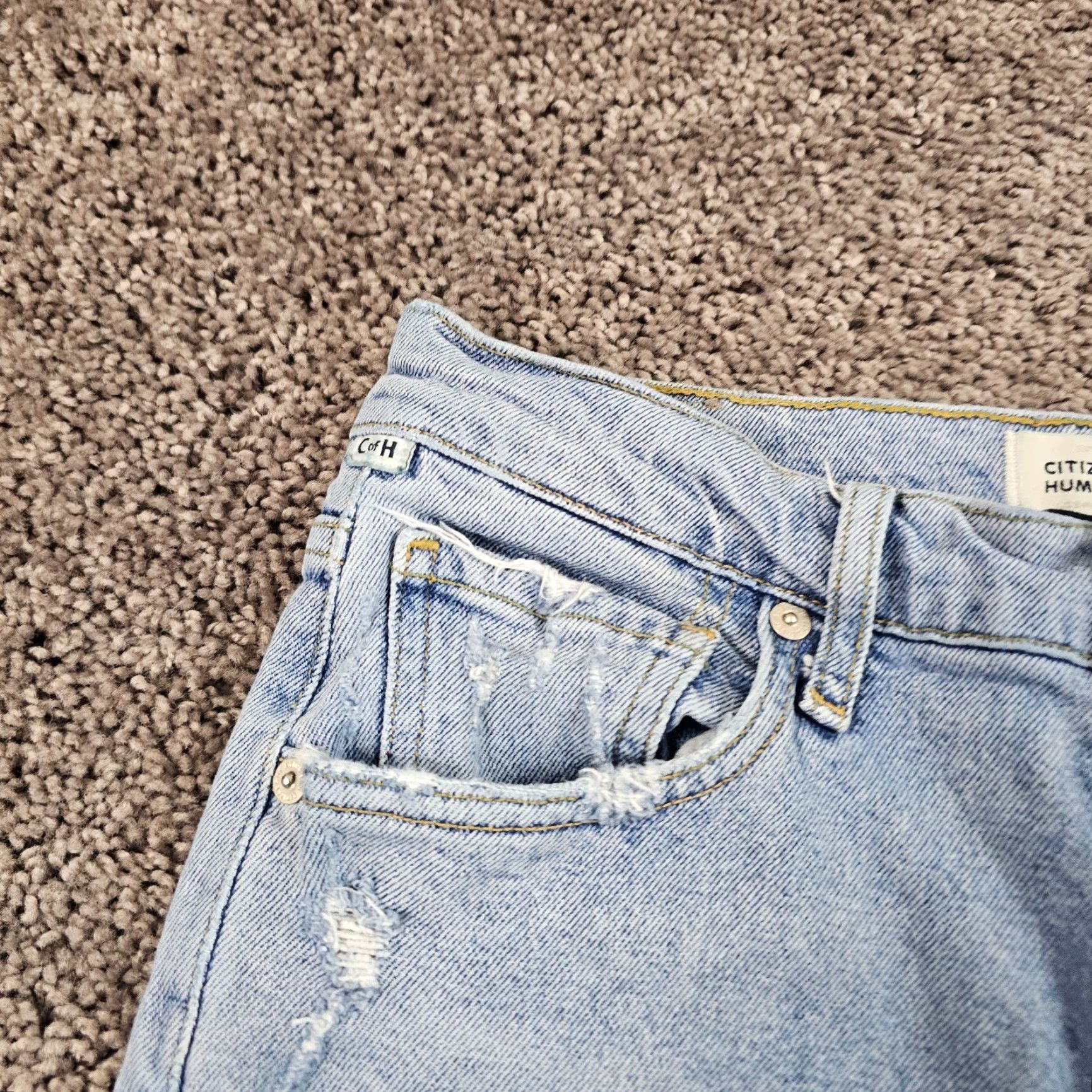 Citizens Of Humanity VINTAGE Citizens of Humanity Jeans Women's Straight Crop Distressed Jolene 25x26 Blue 90s Size 25" / US 0 / IT 36 - 4 Thumbnail