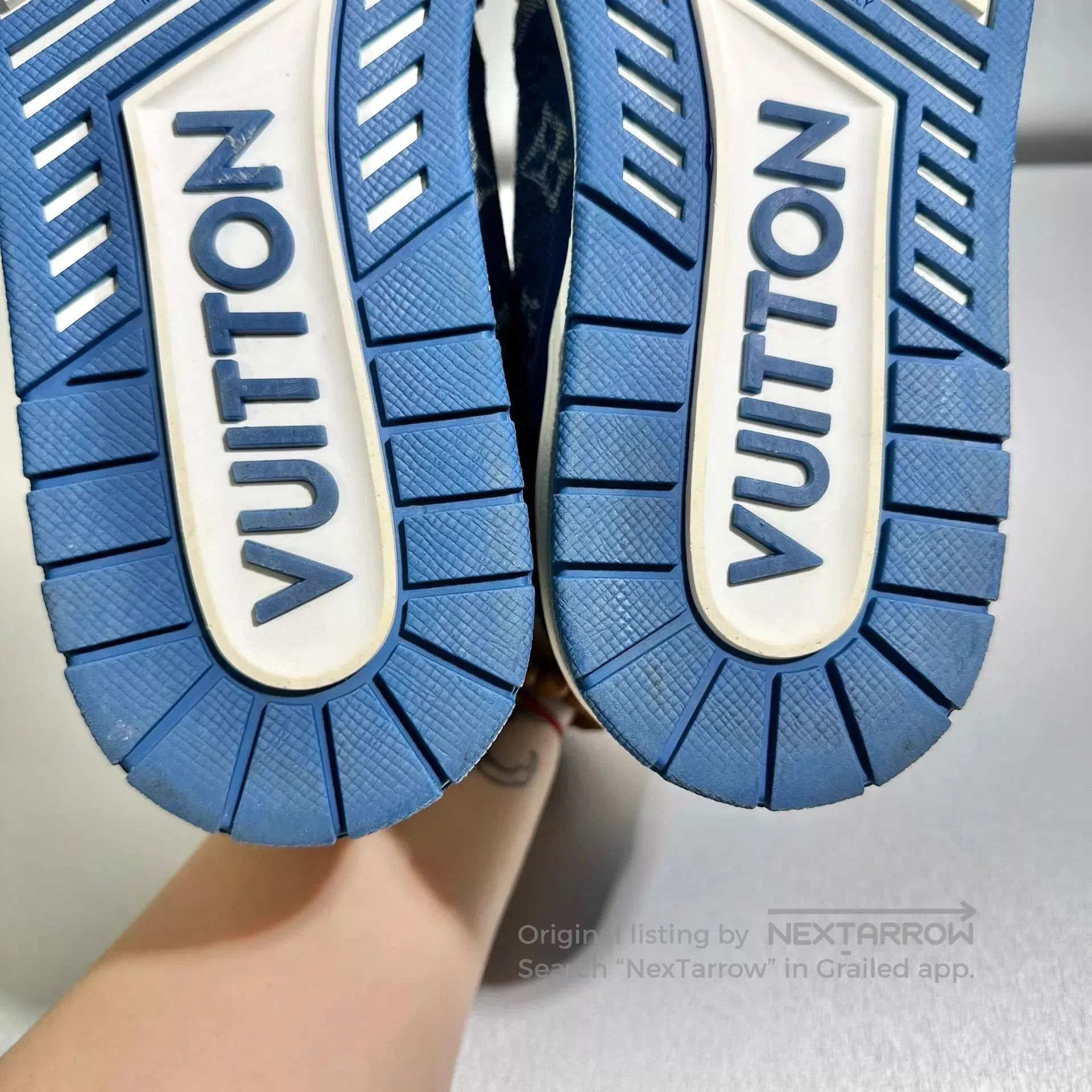 Louis Vuitton Blue Low-Top Sneakers with Denim Accents. Size US 8 / EU 41 - 8 Thumbnail