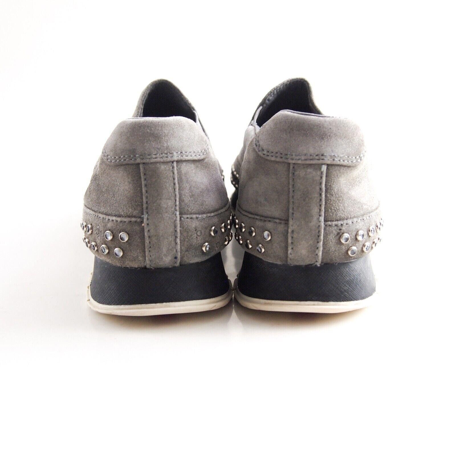 Prada Prada Slip Ons Sneakers Gray Suede Studded EU 38 US 8 Size US 8 / IT 38 - 8 Thumbnail