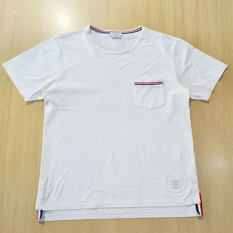 Thom Browne White round-neck T-shirt