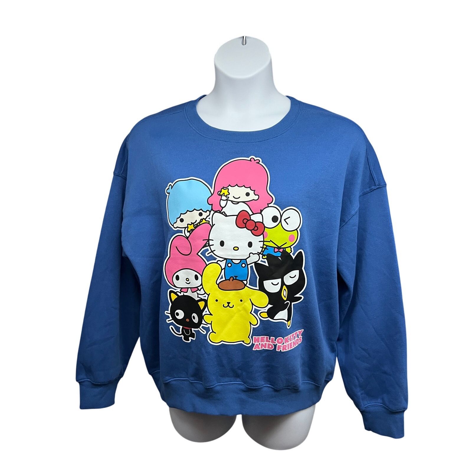 Vintage Hello Kitty and Friends Blue Graphic Pullover Sweatshirt L Size L / US 10 / IT 46 - 1 Thumbnail