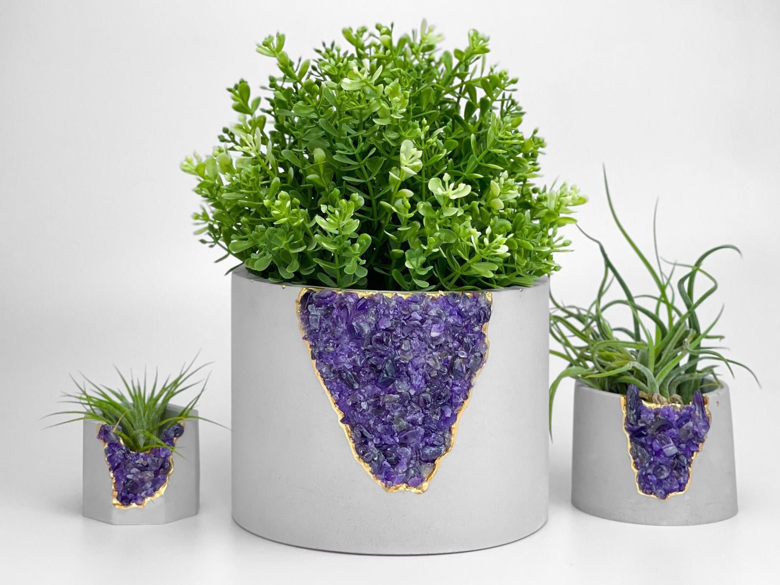 Other Succulent Planter Large Geode Planter Amethyst Crystal Pot Size ONE SIZE - 1 Thumbnail
