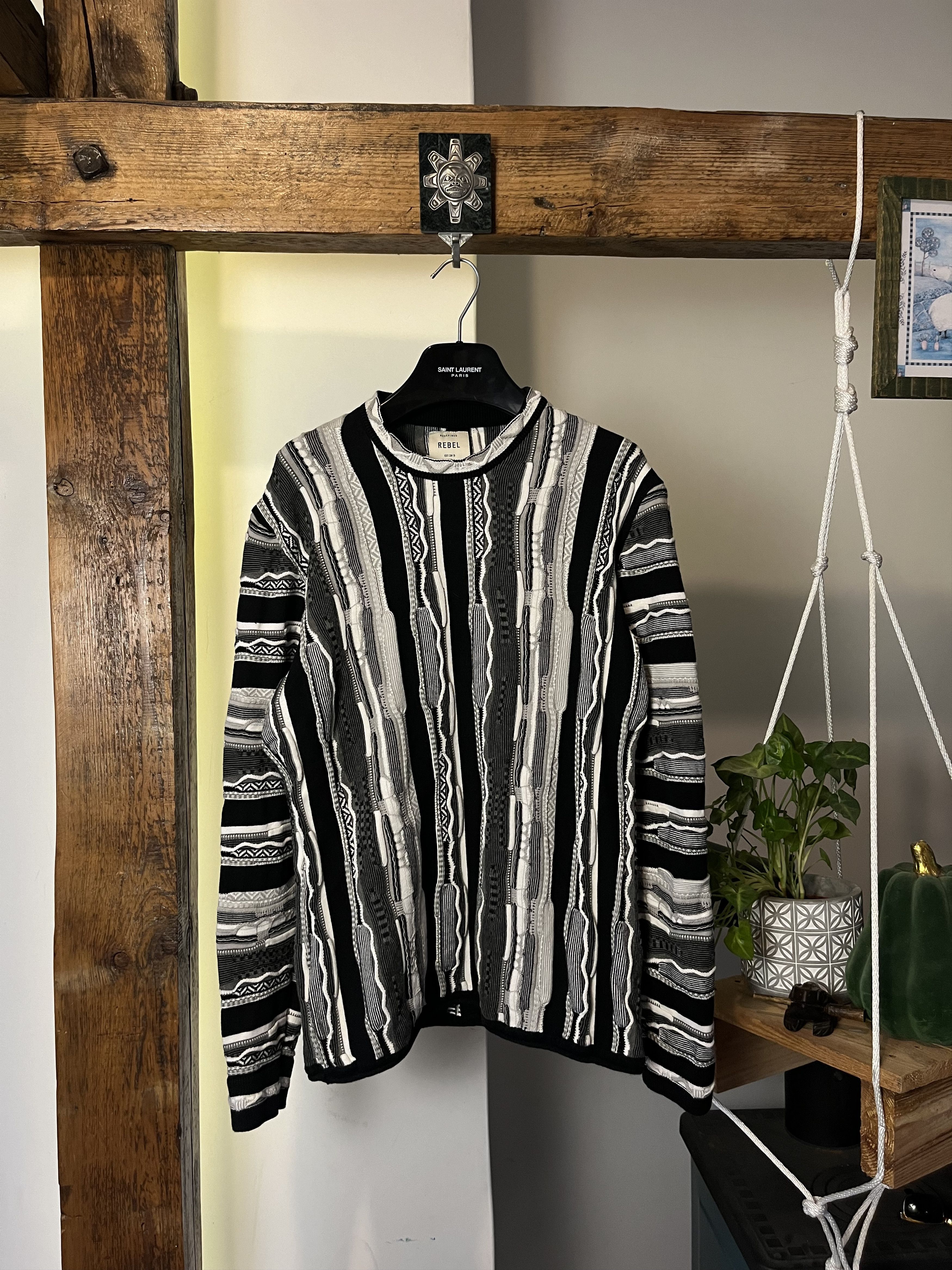 Coogi × Vintage Gray Coloured Cable Knit Sweater Coogi Style Size US M / EU 48-50 / 2 - 1 Thumbnail