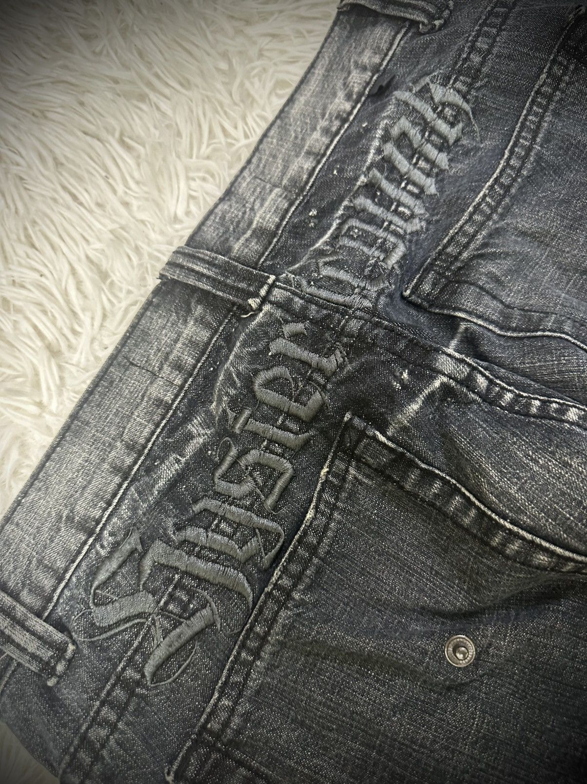 KMRii rare 00s punk soul hysteric double waist flare denim jeans Size US 31 - 7 Thumbnail