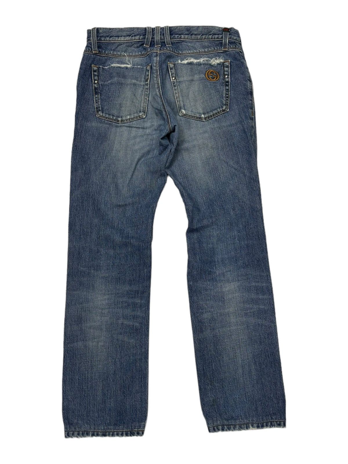 Grailed × Gucci ARCHIVAL GUCCI DISTRESSED DENIM CROPPED JEANS Size US 30 / EU 46 - 4 Thumbnail
