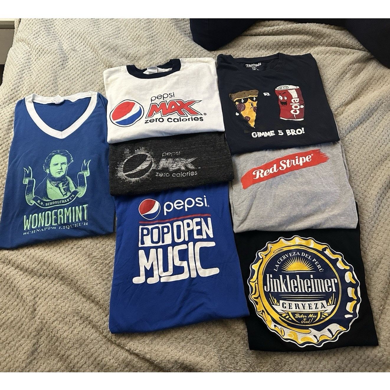 Pepsi Lot Of 7 Soft Drink & Beer Promo Shirts Assorted Sizes Size US L / EU 52-54 / 3 - 1 Thumbnail