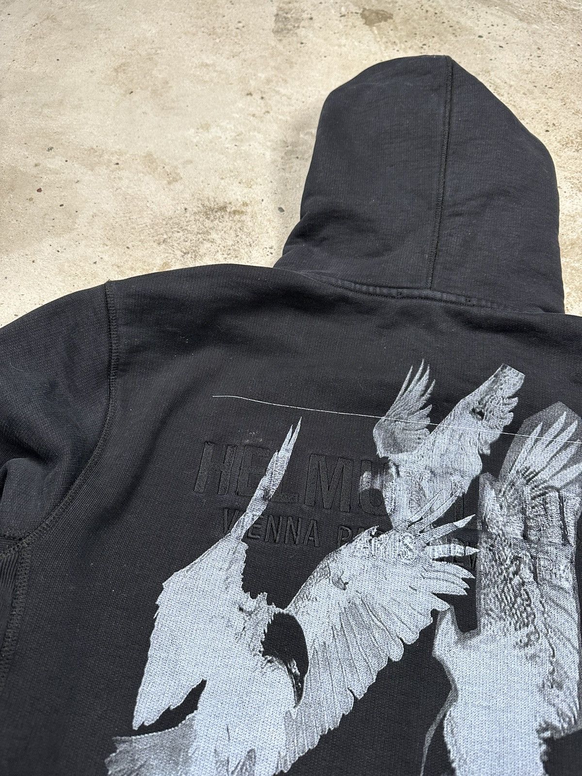 Helmut Lang Helmut Lang Black Embroidery Eagle Hoodie Sweatshirt Size US L / EU 52-54 / 3 - 11 Thumbnail