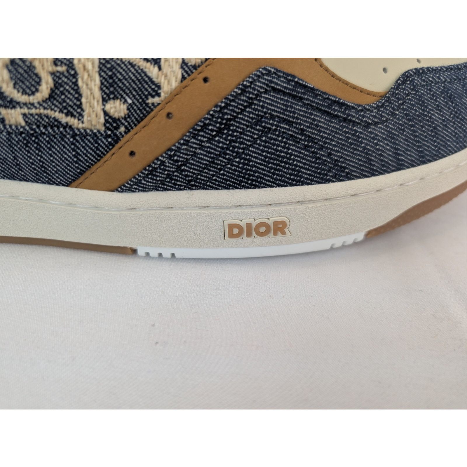 Dior o1rshd1 B27 Raffia Denim Uptown Low-Top Sneaker Blue/Brown Size US 13 / EU 46 - 5 Thumbnail