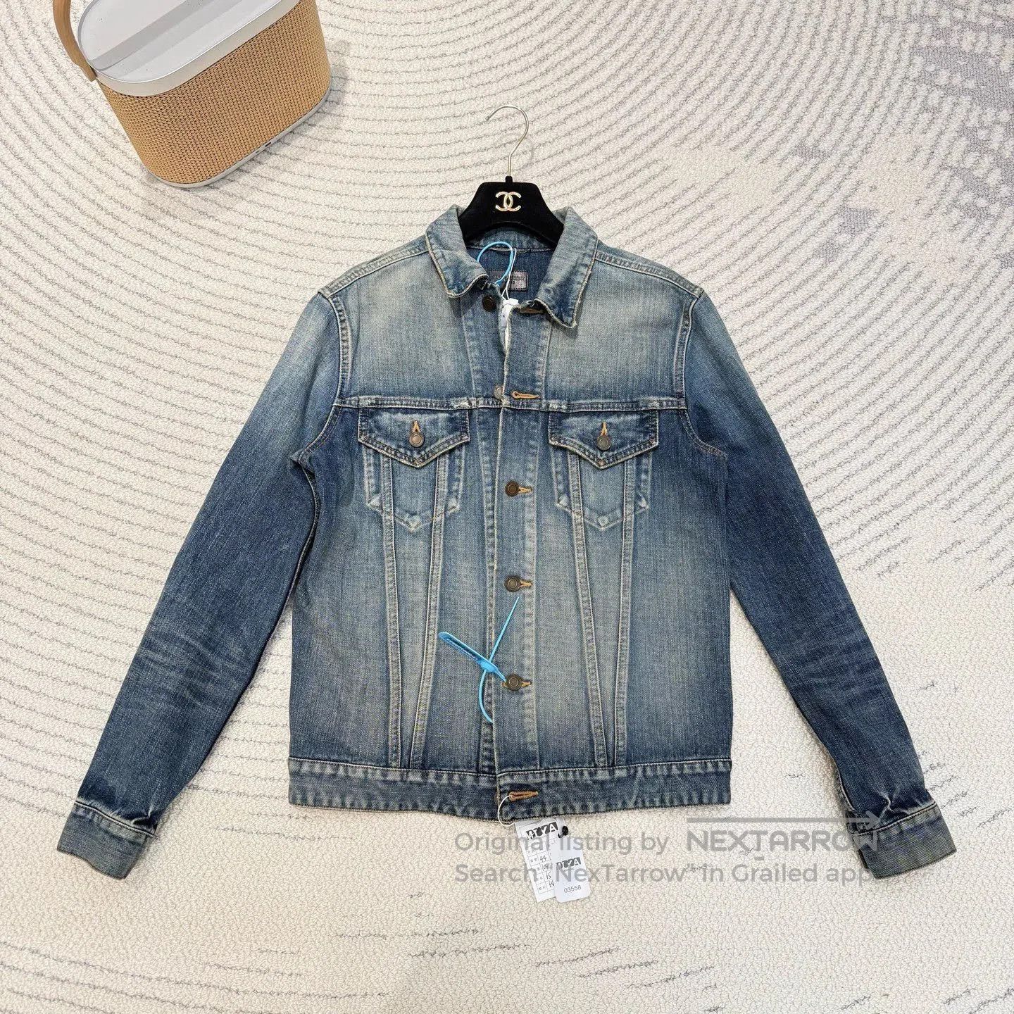Saint Laurent Paris Saint Laurent Blue Shark Embroidery Denim Jacket. Size US L / EU 52-54 / 3 - 1 Thumbnail