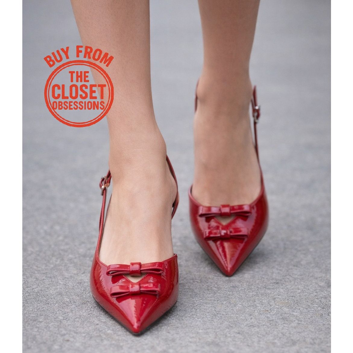 Zara Zara Red Bow Slingback Heels Pointed Toe NWT Size US 9 / IT 39 - 7 Thumbnail