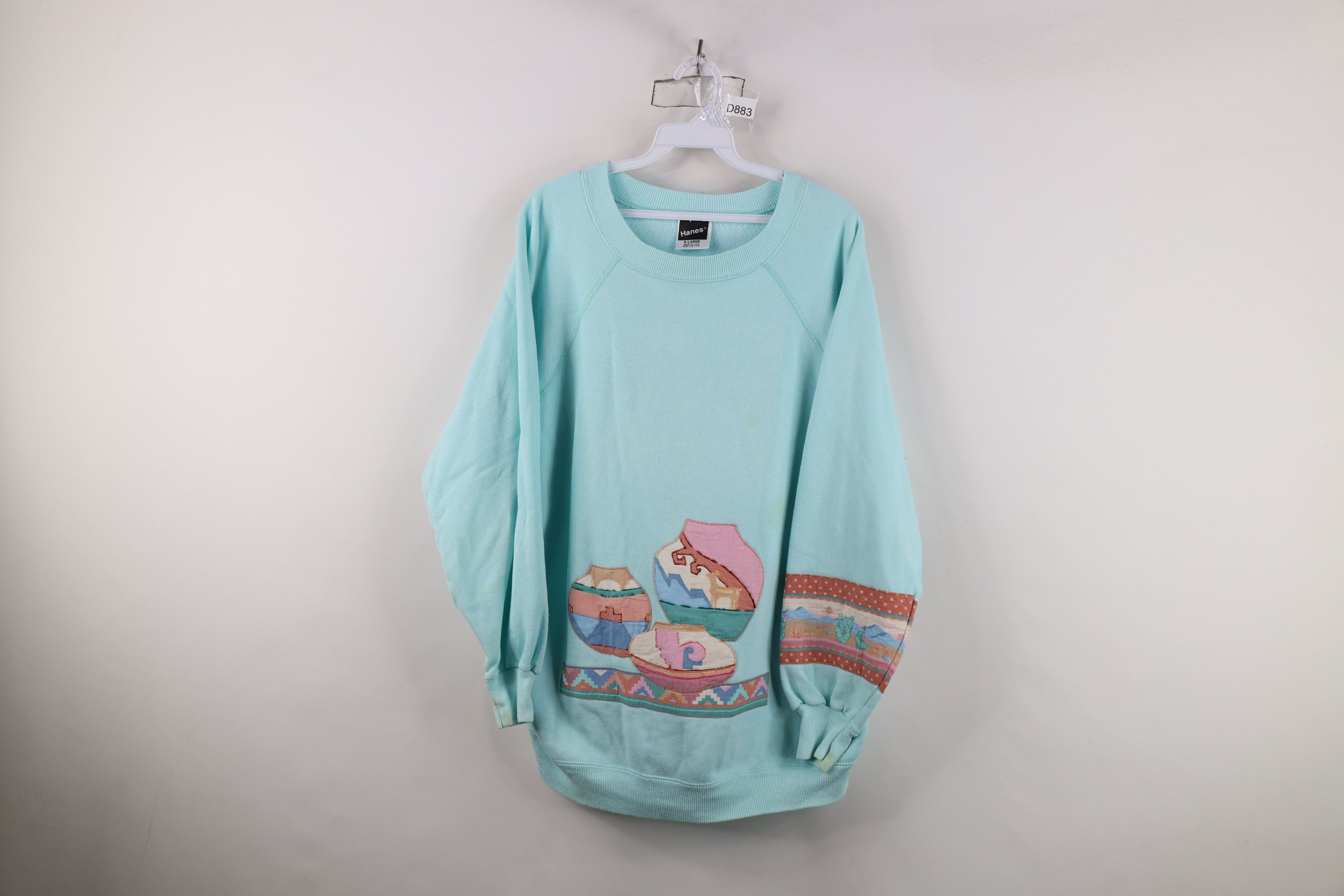 Vintage Vintage 80s 90s Streetwear Pottery Sweatshirt Blue USA Size XL / US 12-14 / IT 48-50 - 1 Thumbnail