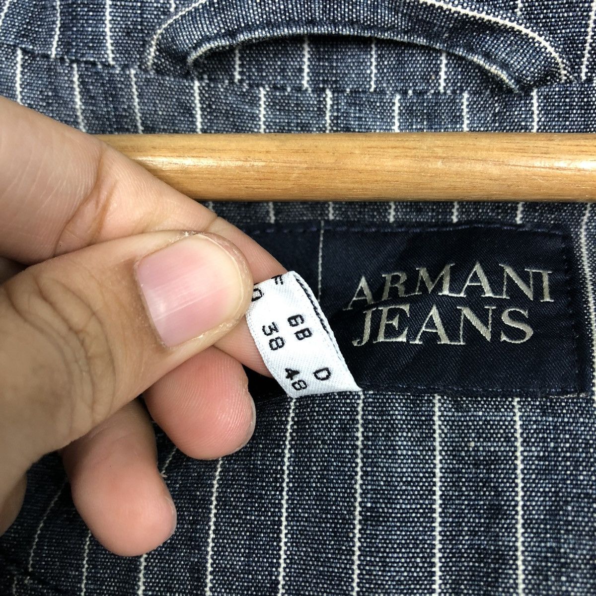 Vintage 🔥VINTAGE HICKORY CHORE WORKER JACKET ARMANI JEANS INDIGO Size US M / EU 48-50 / 2 - 20 Thumbnail