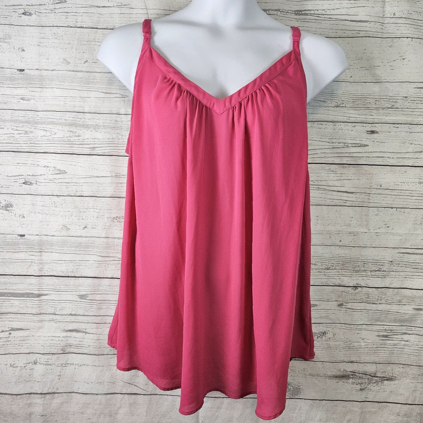 Torrid Torrid Cami Tank Pink Solid Straps Sz 3X Plus Women's Sleeveless Pullover 24.5" Width 18" Length - Basic Style Endeavor Size XXL / US 16-18 / IT 52-54 - 2 Thumbnail