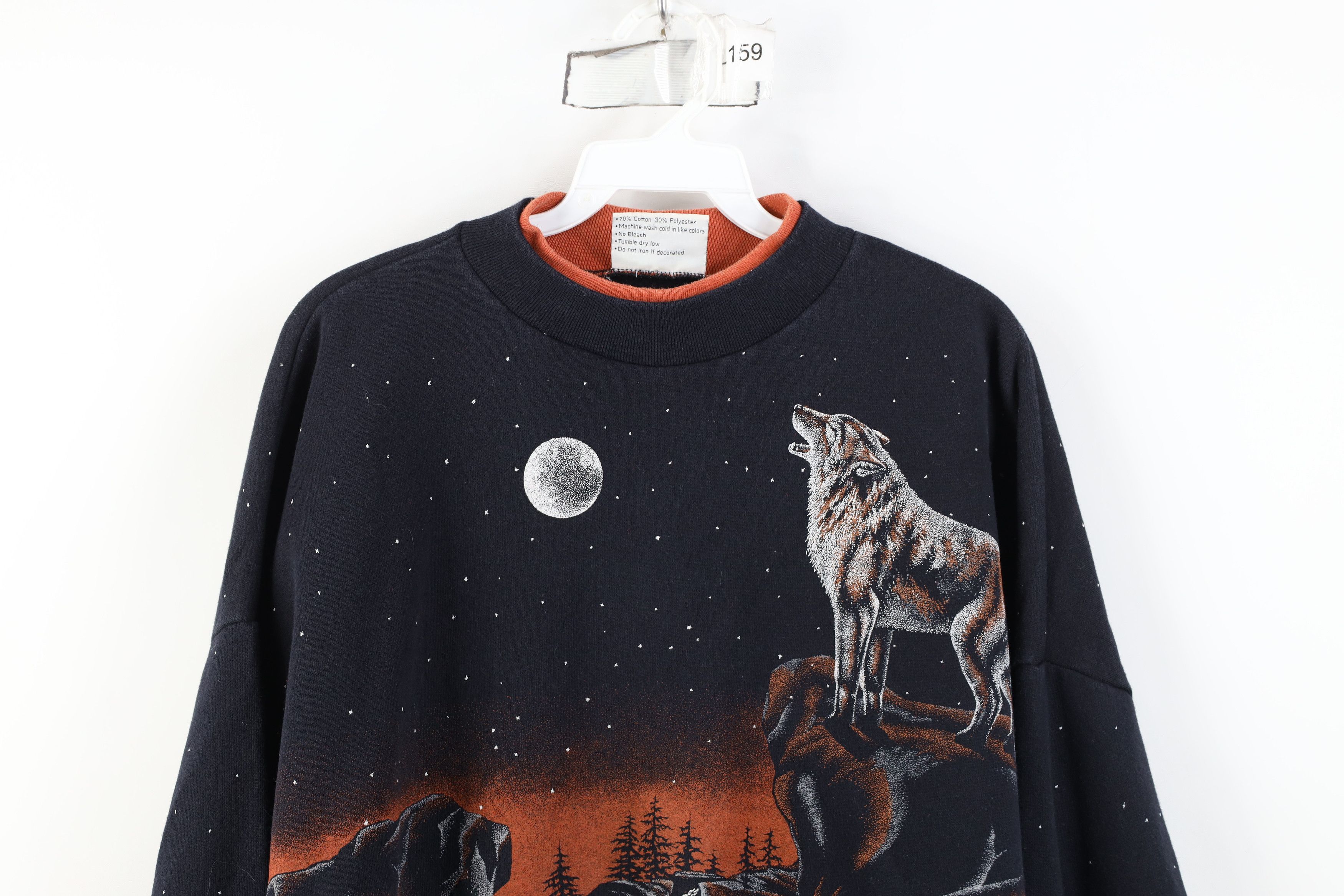 Vintage Vuntage 90s Streetwear Mountain Over Print Sweatshirt USA Size XXL / US 16-18 / IT 52-54 - 2 Thumbnail