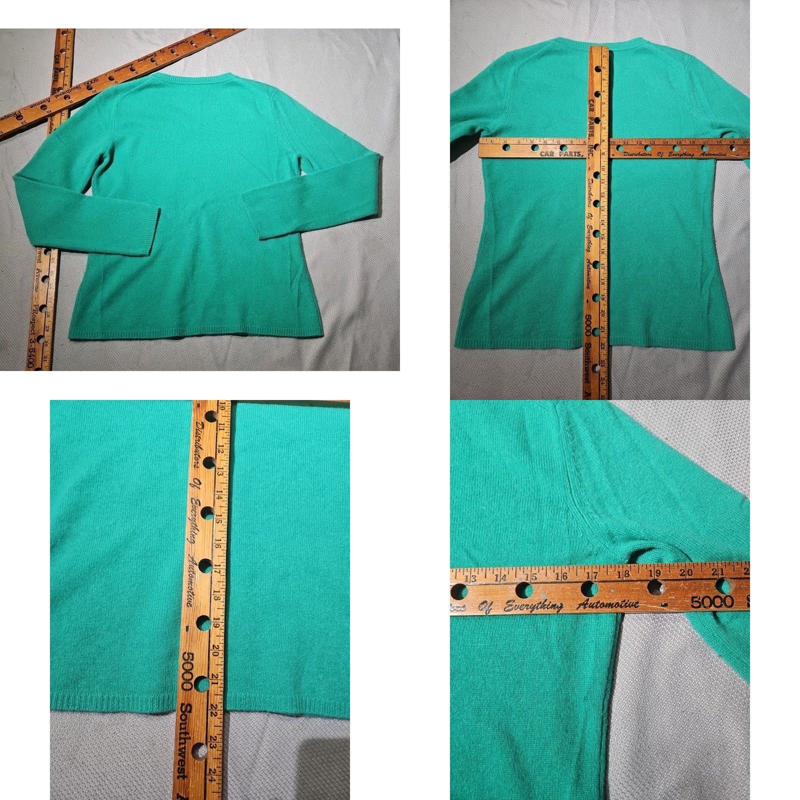 Vintage Peck & Peck Sweater Womens Medium Green Cashmere VNeck 2-Ply Quiet Luxury Soft Pullover Regular Lightweight All Seasons Kn 95% 0 Size M / US 6-8 / IT 42-44 - 8 Thumbnail